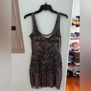 Adrianna Papell Beaded Sequin Embroidered Cocktail Dress